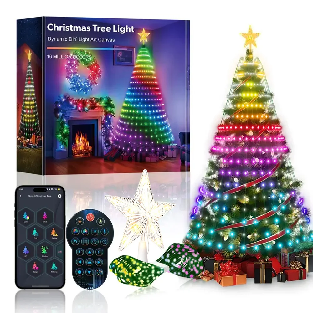 Usb 400Leds Weihnachtsbaum-Lichterkette, Diy-Text Rgbic Feiertagsbeleuchtung Für Garten, Terrasse, Weihnachten, Halloween, Valentinstag Dekoration Usb 400Leds Weihnachtsbaum-Lichterkette, Diy-Text Rgbic Feiertagsbeleuchtung Für Garten, Terrasse, Weihnachten, Halloween, Valentinstag Dekoration - Image 2