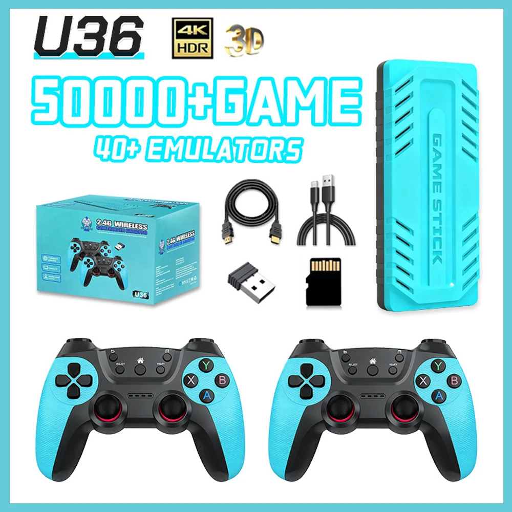 128Gb U36 Game Stick Retro Tv Game Console With 50000+ Classic Games 40 Multi Simulators Plug Play Video Gaming Machine For Gift 128Gb U36 Game Stick Retro Tv Game Console With 50000+ Classic Games 40 Multi Simulators Plug Play Video Gaming Machine For Gift
