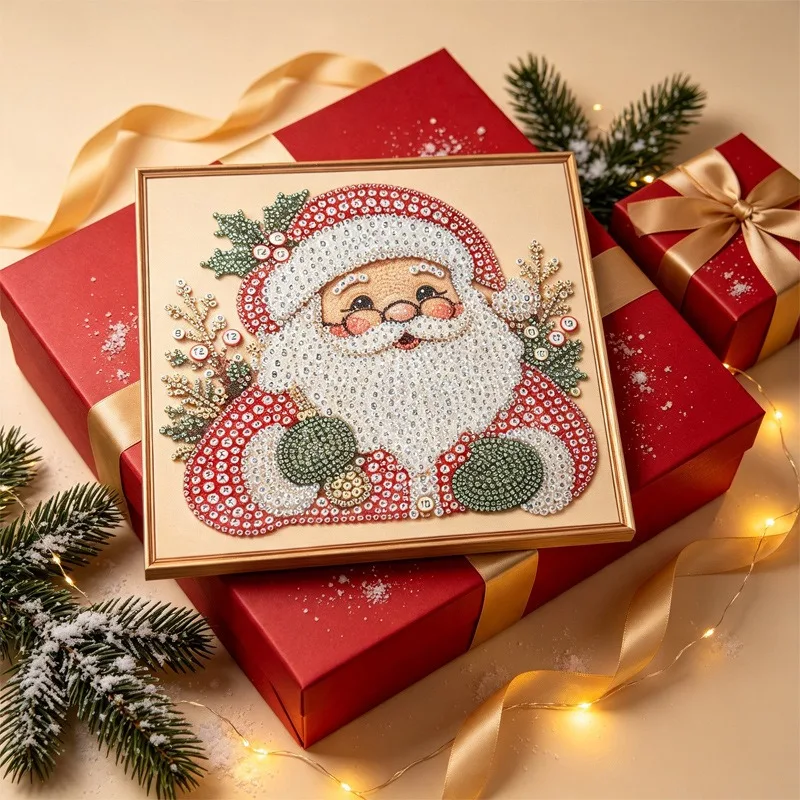Neues Weihnachts-Perlen-Diamant-Malerei-Set Mit Weihnachtsmann-Elch-Muster, Diy-Perlenkunst, Geeignet Als Weihnachtsgeschenk, Partygeschenk Neues Weihnachts-Perlen-Diamant-Malerei-Set Mit Weihnachtsmann-Elch-Muster, Diy-Perlenkunst, Geeignet Als Weihnachtsgeschenk, Partygeschenk - Image 6