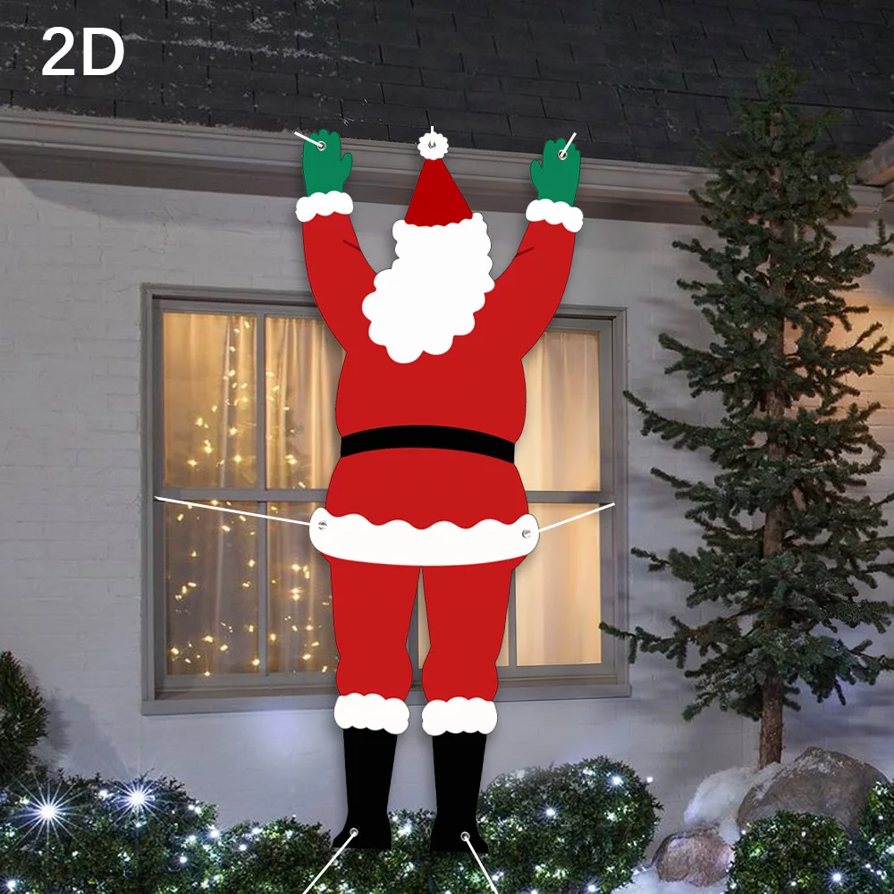 Weihnachtliche Hängedekoration Mit Weihnachtsmann-Ausschnitt, Weihnachtsmann-Ornament Für Veranda, Dachvorsprung, Haustür, Terrasse, Feiertagsdekoration, Weihnachtsfeier, Haus- Und Gartendekoration Weihnachtliche Hängedekoration Mit Weihnachtsmann-Ausschnitt, Weihnachtsmann-Ornament Für Veranda, Dachvorsprung, Haustür, Terrasse, Feiertagsdekoration, Weihnachtsfeier, Haus- Und Gartendekoration - Image 4