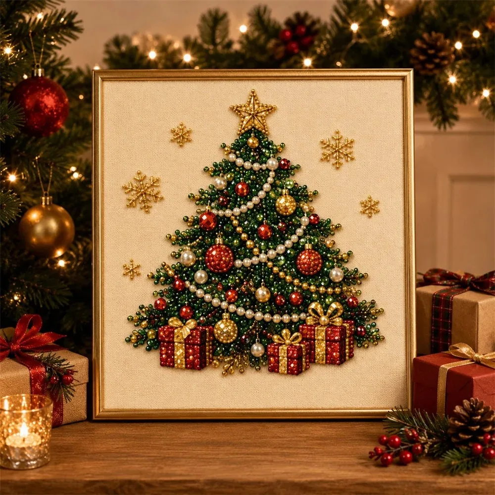 Neues Weihnachts-Perlen-Diamant-Malerei-Set Mit Weihnachtsmann-Elch-Muster, Diy-Perlenkunst, Geeignet Als Weihnachtsgeschenk, Partygeschenk Neues Weihnachts-Perlen-Diamant-Malerei-Set Mit Weihnachtsmann-Elch-Muster, Diy-Perlenkunst, Geeignet Als Weihnachtsgeschenk, Partygeschenk - Image 9