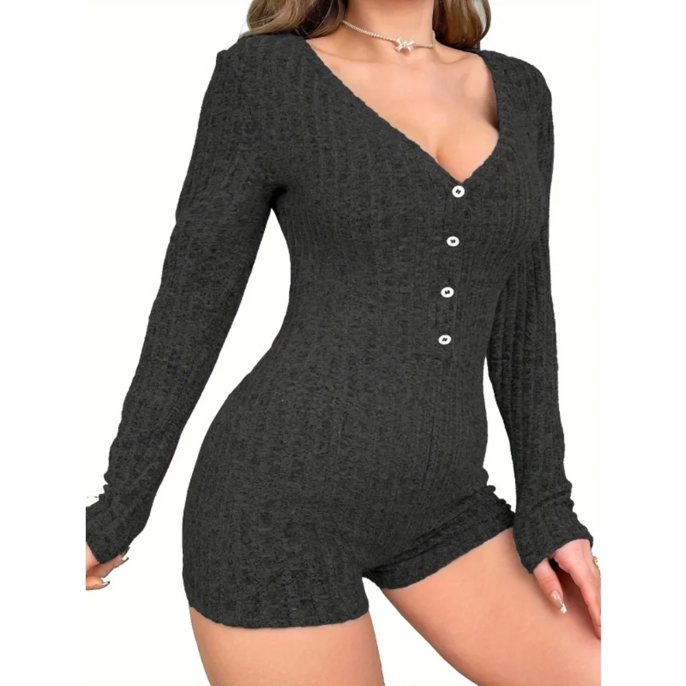 Plus Größe 1Xl-5Xl Damen Neue Casual Langarm Pyjamas Sexy Overall Loungewear Plus Größe 1Xl-5Xl Damen Neue Casual Langarm Pyjamas Sexy Overall Loungewear - Image 5