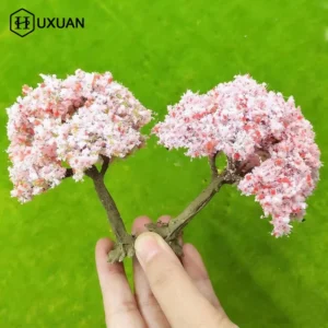 Simulation Plastic  Flower Miniature Tree Model for DIY Railway Scenery Landscape Diorama Garden Office Table Decor