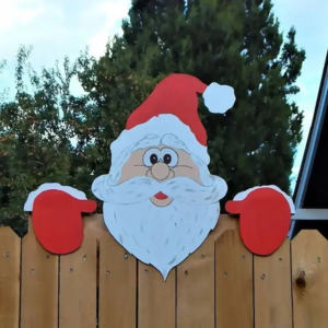 Weihnachtsmann-Schneemann-Zaun, Peeps, Weihnachtsdekoration, Hofdekoration für den Außenbereich, Weihnachtszaun-Steckdose aus Holz, 2025, Neujahrsdekoration