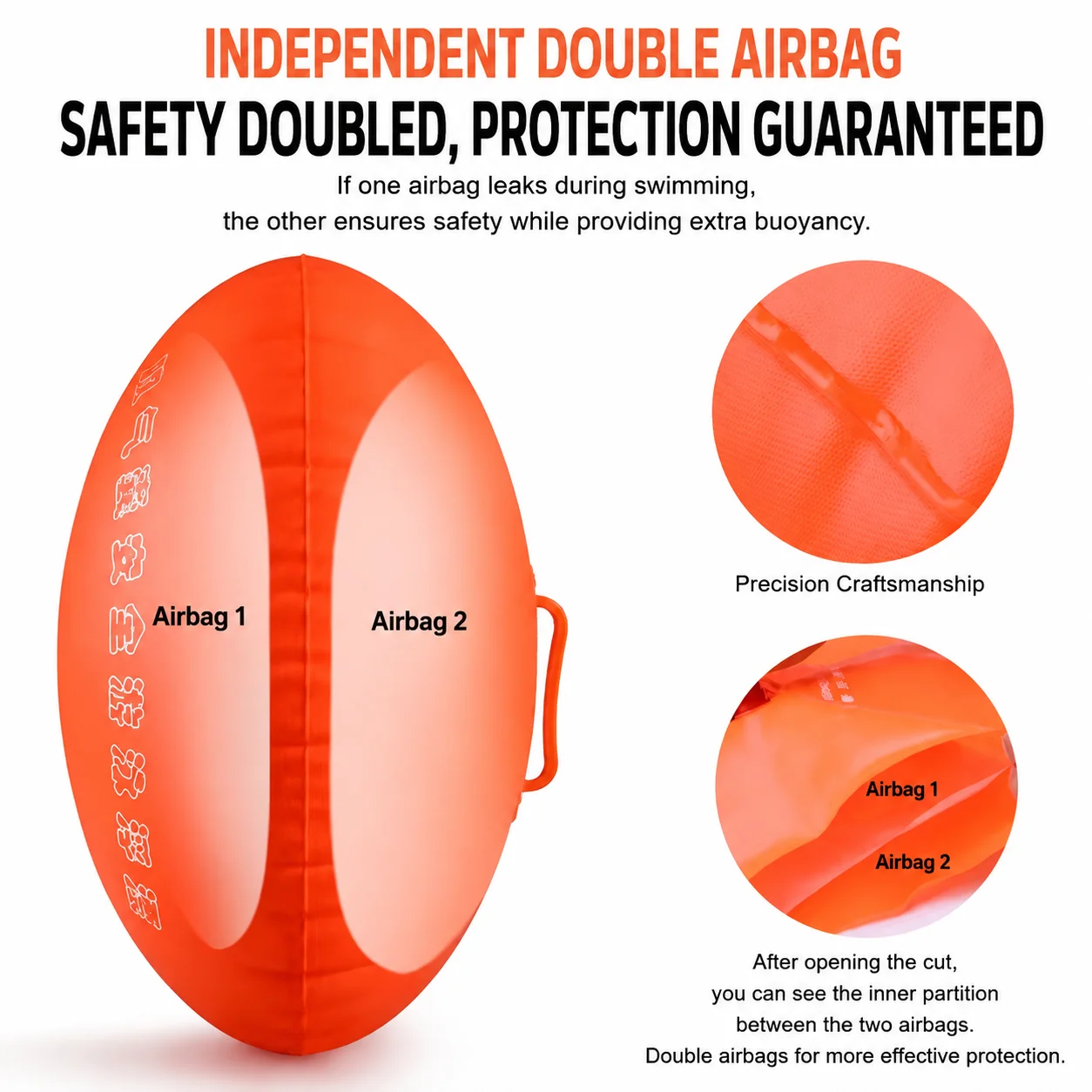 Schwimmspezifische Doppel-Airbag-Sicherheits-Schwimmtasche, Verdickt, Anti-Ertrinkungs-Schwimmhilfe, Outdoor-Rettungsausrüstung, Hüftgurt, Folgehilfe Schwimmspezifische Doppel-Airbag-Sicherheits-Schwimmtasche, Verdickt, Anti-Ertrinkungs-Schwimmhilfe, Outdoor-Rettungsausrüstung, Hüftgurt, Folgehilfe - Image 3