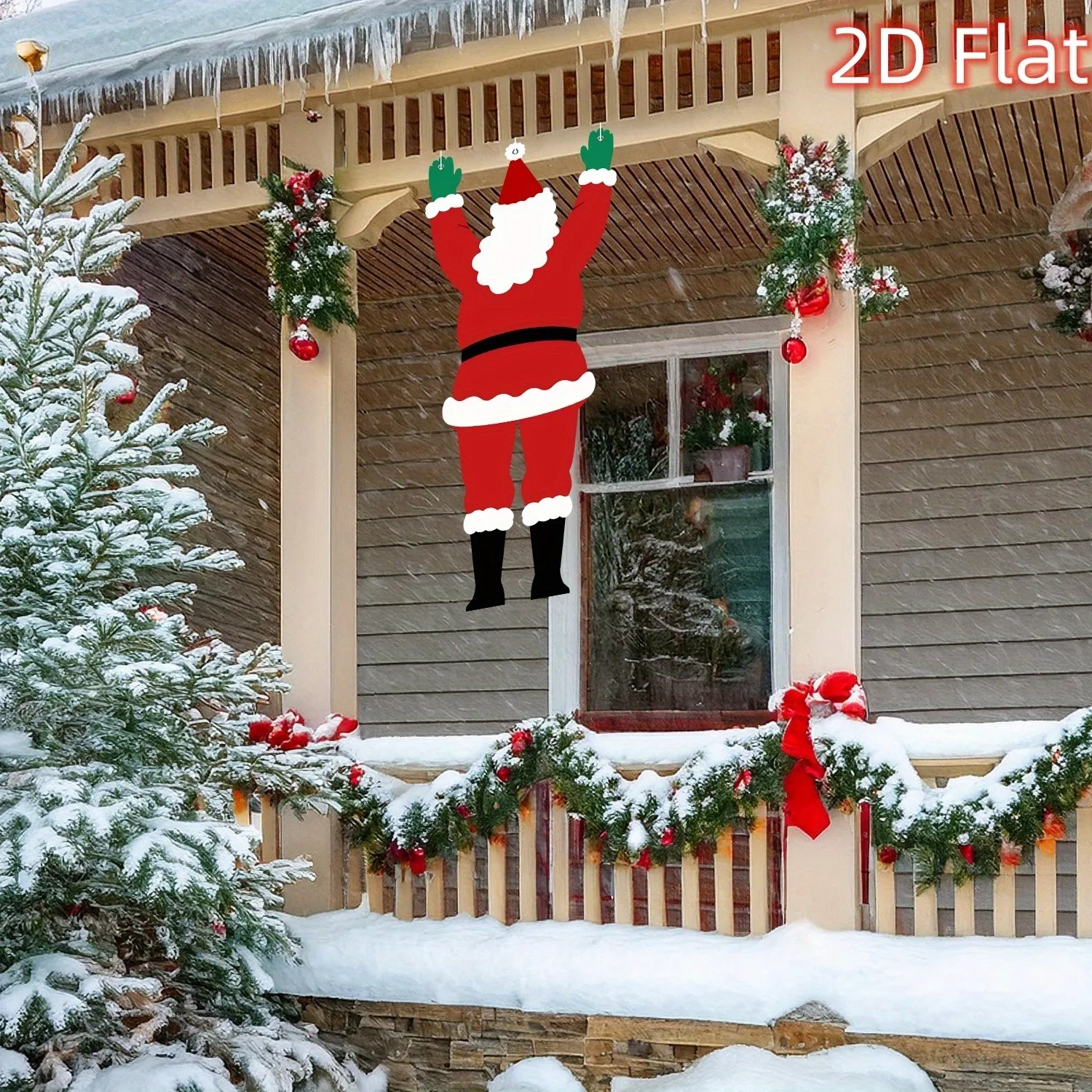Weihnachtliche Hängedekoration Mit Weihnachtsmann-Ausschnitt, Weihnachtsmann-Ornament Für Veranda, Dachvorsprung, Haustür, Terrasse, Feiertagsdekoration, Weihnachtsfeier, Haus- Und Gartendekoration Weihnachtliche Hängedekoration Mit Weihnachtsmann-Ausschnitt, Weihnachtsmann-Ornament Für Veranda, Dachvorsprung, Haustür, Terrasse, Feiertagsdekoration, Weihnachtsfeier, Haus- Und Gartendekoration - Image 6