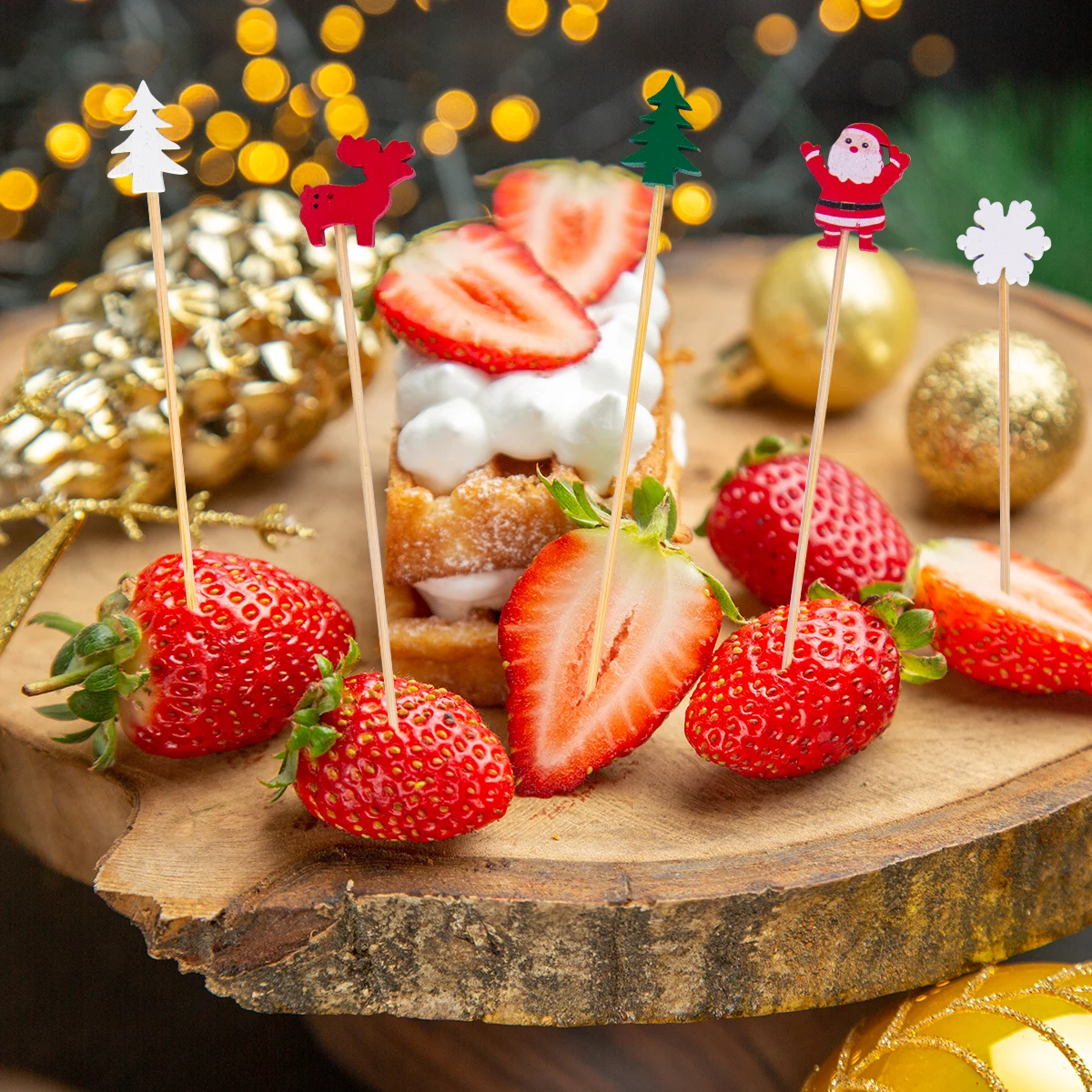 50/100 Stücke Weihnachten Obst Lebensmittel Sticks Santa Claus Schneeflocke Schneemann Cocktail Zahnstocher Cupcake Topper Weihnachten Party Dekoration 50/100 Stücke Weihnachten Obst Lebensmittel Sticks Santa Claus Schneeflocke Schneemann Cocktail Zahnstocher Cupcake Topper Weihnachten Party Dekoration - Image 3