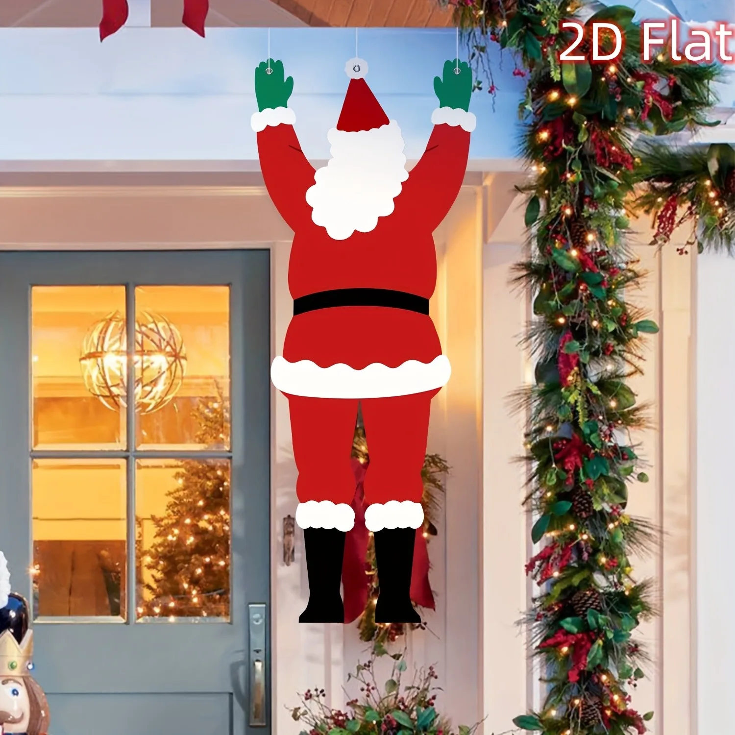 Weihnachtliche Hängedekoration Mit Weihnachtsmann-Ausschnitt, Weihnachtsmann-Ornament Für Veranda, Dachvorsprung, Haustür, Terrasse, Feiertagsdekoration, Weihnachtsfeier, Haus- Und Gartendekoration Weihnachtliche Hängedekoration Mit Weihnachtsmann-Ausschnitt, Weihnachtsmann-Ornament Für Veranda, Dachvorsprung, Haustür, Terrasse, Feiertagsdekoration, Weihnachtsfeier, Haus- Und Gartendekoration