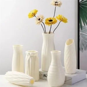 1pc Nordic Kunststoff Vase Einfache Kleine Frische Blumentopf Lagerung Flasche für Blumen Wohnzimmer Moderne Hause Dekorationen Ornamente
