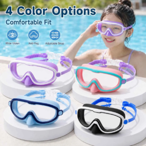 1 Stück Schwimmbrille mit Nasenschutz, Weitwinkel-Antibeschlag-UV-Schutz-Schwimmmaske