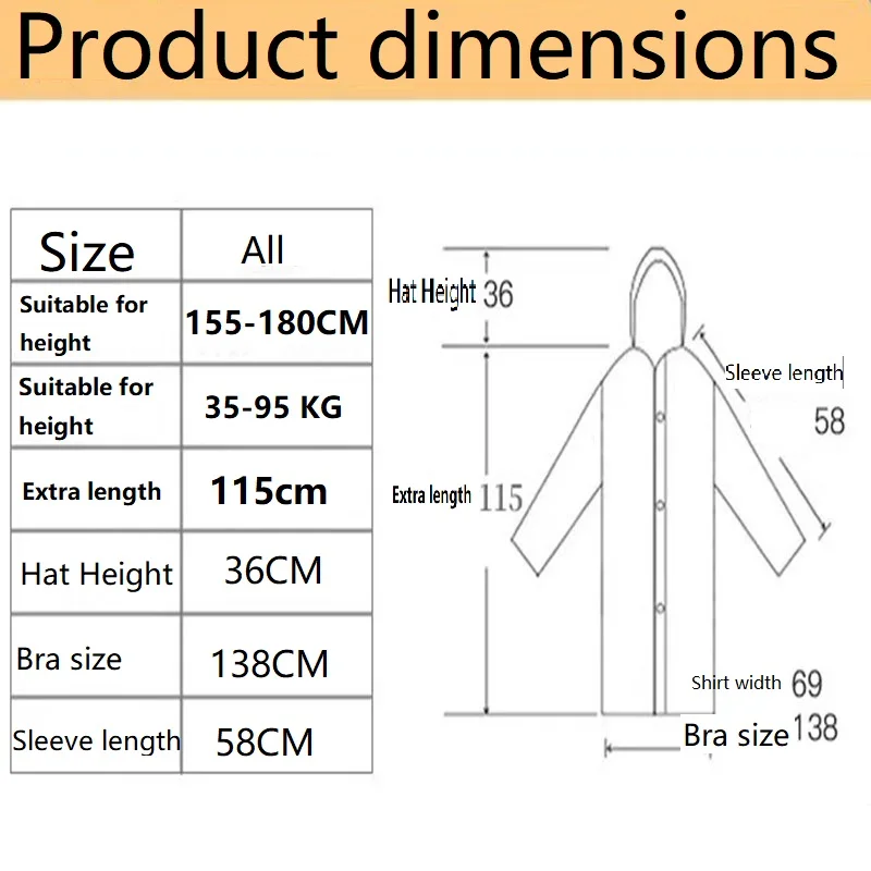 Rainwater Layers Waterproof Women'S Raincoat Rain Cover Protection For Rainy Ponchos Folding Raincoat Trip Ponchos Waterproof Rainwater Layers Waterproof Women'S Raincoat Rain Cover Protection For Rainy Ponchos Folding Raincoat Trip Ponchos Waterproof - Image 2