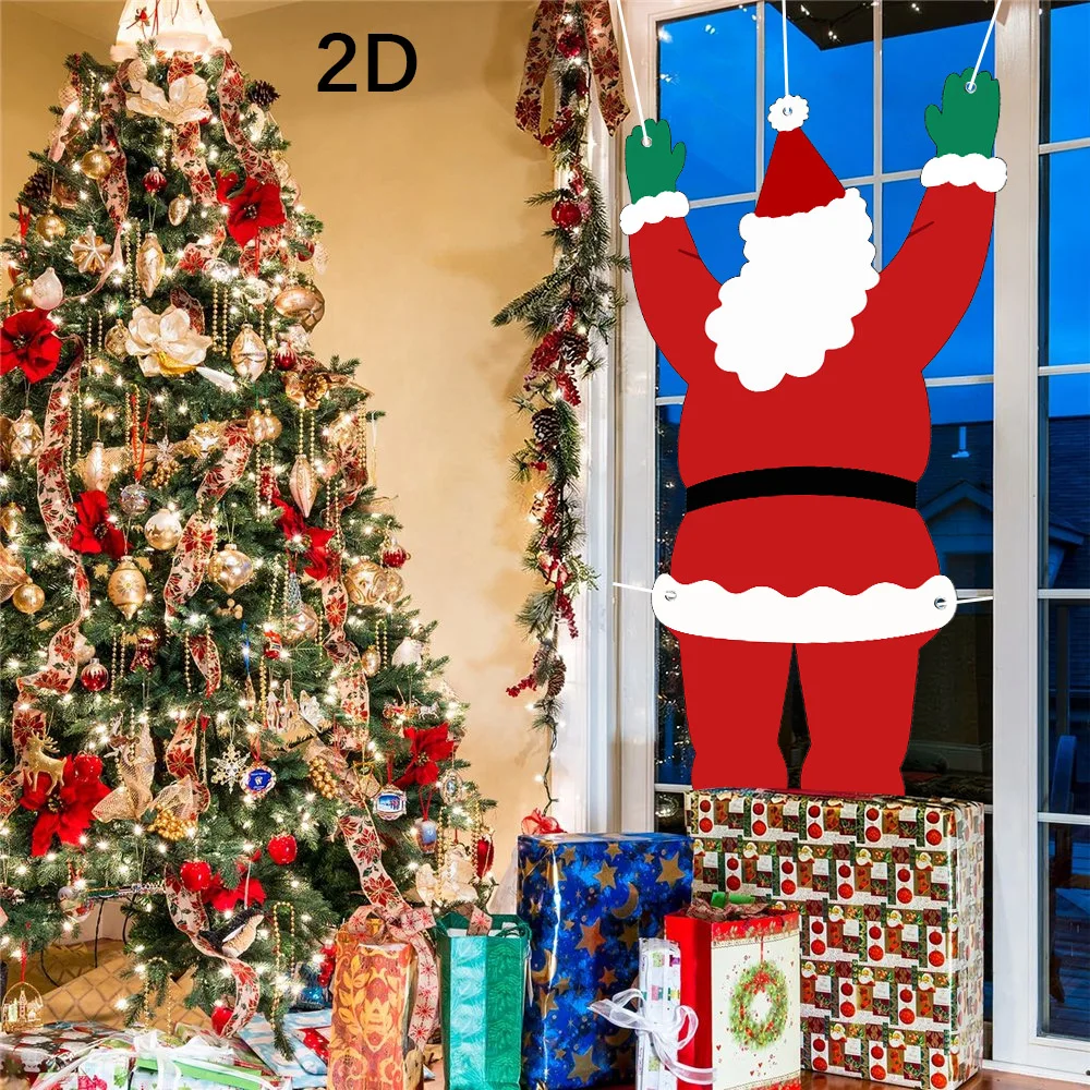Weihnachtliche Hängedekoration Mit Weihnachtsmann-Ausschnitt, Weihnachtsmann-Ornament Für Veranda, Dachvorsprung, Haustür, Terrasse, Feiertagsdekoration, Weihnachtsfeier, Haus- Und Gartendekoration Weihnachtliche Hängedekoration Mit Weihnachtsmann-Ausschnitt, Weihnachtsmann-Ornament Für Veranda, Dachvorsprung, Haustür, Terrasse, Feiertagsdekoration, Weihnachtsfeier, Haus- Und Gartendekoration - Image 3
