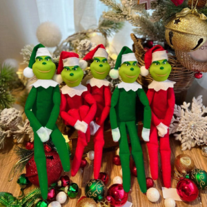 Weihnachtselfen-Puppe Anime-Plüschfiguren Geschenkidee für den Weihnachtsstrumpf Regalzubehör Weihnachtsdekoration Handwerk Feiertagsornament Dekorative Sammlerfiguren