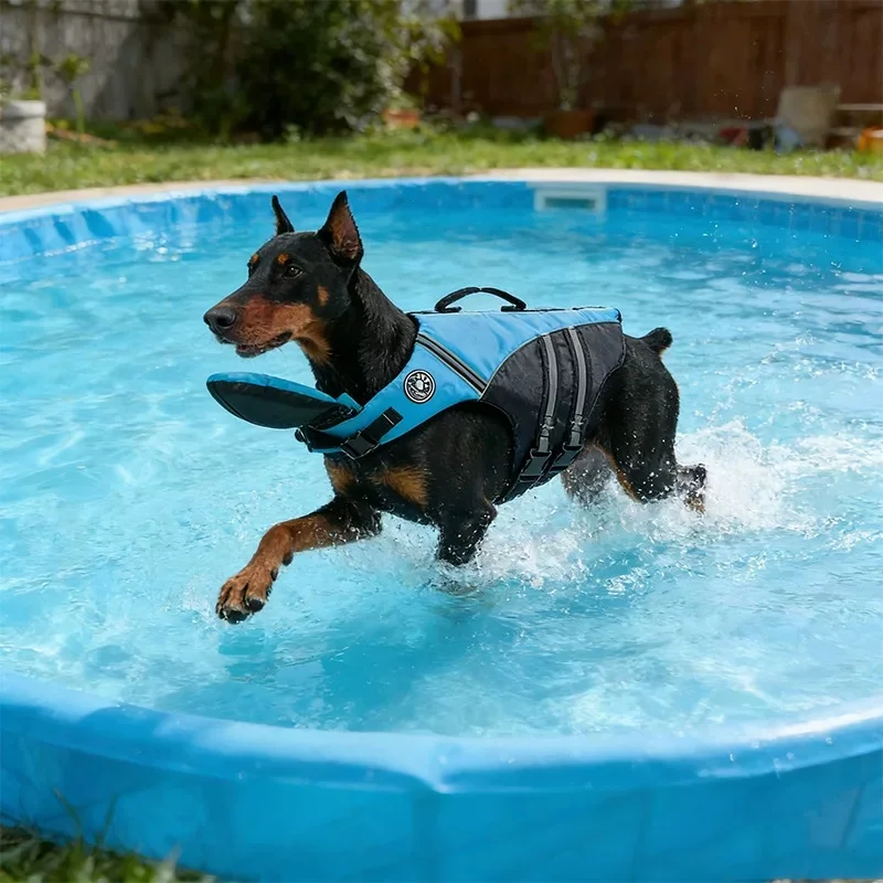 Hundeschwimmweste Mit Kinnstütze, Auftriebsanzug Für Kleine Und Mittelgroße Hunde Zur Verhinderung Des Ertrinkens J095 Hundeschwimmweste Mit Kinnstütze, Auftriebsanzug Für Kleine Und Mittelgroße Hunde Zur Verhinderung Des Ertrinkens J095 - Image 4