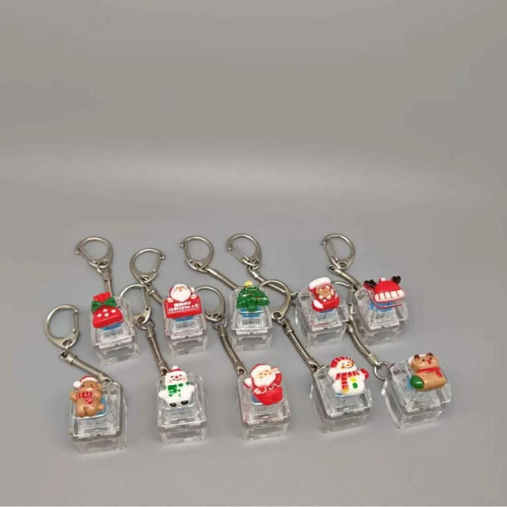 1/4Keys Weihnachts-Tastatur-Schlüsselanhänger, Leuchtender Mini-Stressabbau-Sensoranhänger, Cartoon-Weihnachtsmann-Weihnachtsbaum-Schlüsselring 1/4Keys Weihnachts-Tastatur-Schlüsselanhänger, Leuchtender Mini-Stressabbau-Sensoranhänger, Cartoon-Weihnachtsmann-Weihnachtsbaum-Schlüsselring - Image 2