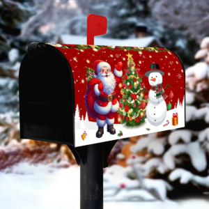Weihnachtliche Briefkastenabdeckung mit Weihnachtsmann und Schneemann, Weihnachtsdekoration für Zuhause 2026, Weihnachtsbriefumschläge, Navidad, Neujahr