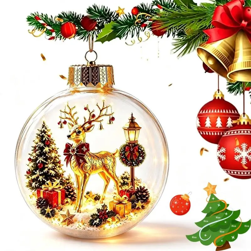Heißer Verkauf: Warmes, Leuchtendes Led-Mini-Diorama-Weihnachtsornament Zum Aufhängen Für Die Dekoration Von Weihnachtsbäumen Heißer Verkauf: Warmes, Leuchtendes Led-Mini-Diorama-Weihnachtsornament Zum Aufhängen Für Die Dekoration Von Weihnachtsbäumen - Image 7