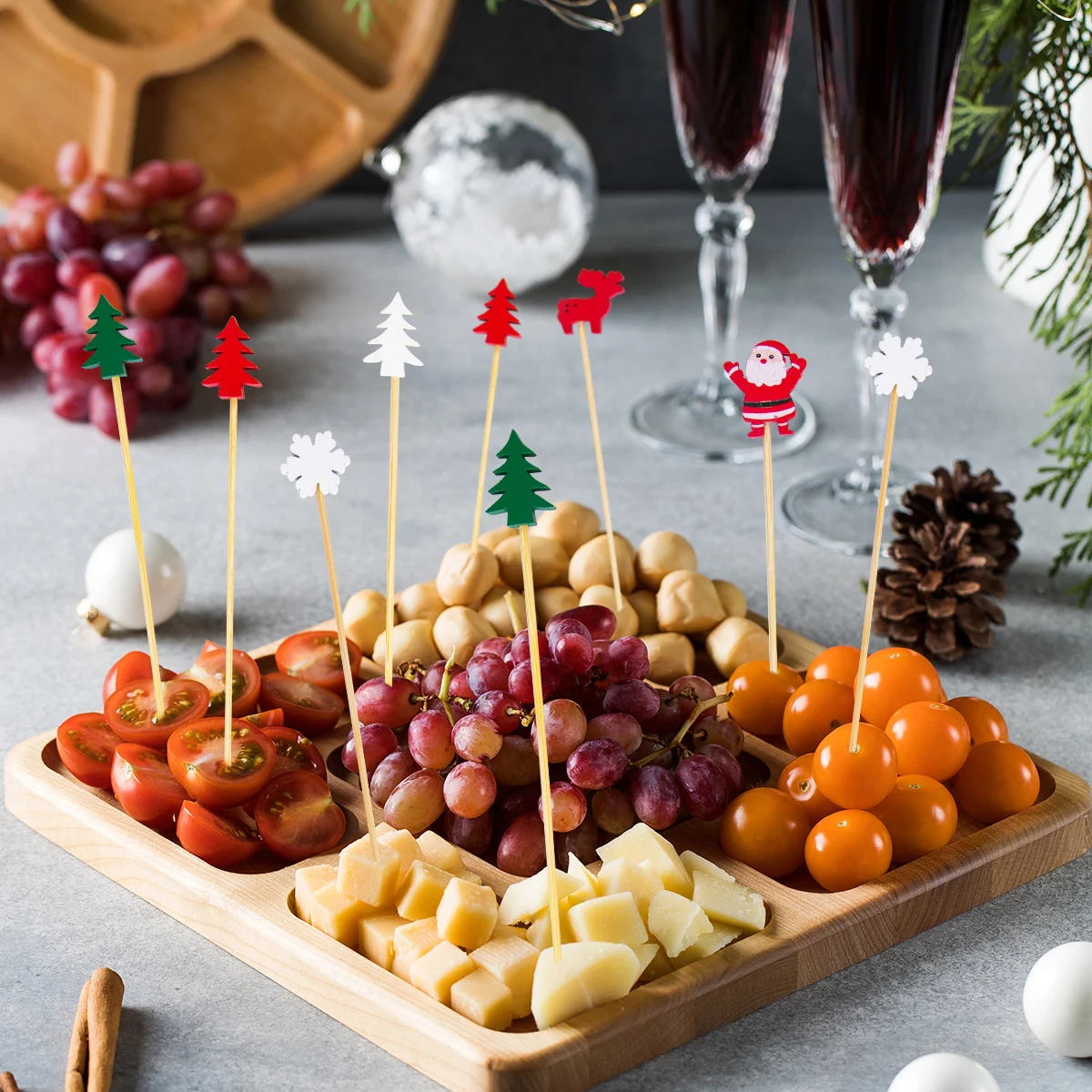 50/100 Stücke Weihnachten Obst Lebensmittel Sticks Santa Claus Schneeflocke Schneemann Cocktail Zahnstocher Cupcake Topper Weihnachten Party Dekoration 50/100 Stücke Weihnachten Obst Lebensmittel Sticks Santa Claus Schneeflocke Schneemann Cocktail Zahnstocher Cupcake Topper Weihnachten Party Dekoration - Image 4
