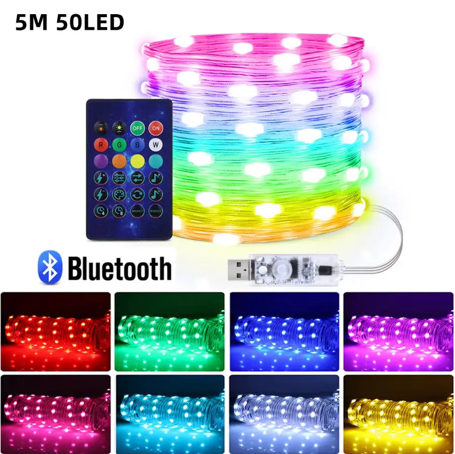 Rgb Leder-Led-Lichterkette 10M 40M Smart Bluetooth Musik-Lichterkette Ip65 Feiertagsdekoration Rgb Leder-Led-Lichterkette 10M 40M Smart Bluetooth Musik-Lichterkette Ip65 Feiertagsdekoration - Image 4