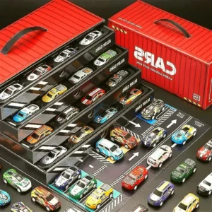 Simulation Alloy Inertia Car Suit Simulation Parking Lot Toy Container Modeling Gift Box Car Toy Model Car Toys for Boys