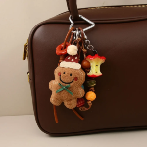 Niedlicher Lebkuchenmann-Taschenanhänger, Plüsch-Stoff-Autohänger, Schlüsselanhänger-Geschenk für die Weihnachtsserie