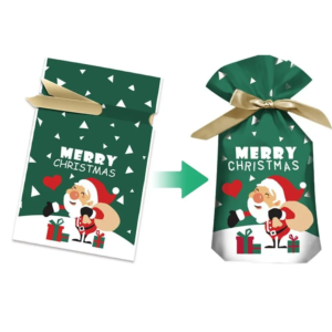Weihnachtsgeschenk-Beutel mit Kordelzug und Schleife für Heiligabend, Apfel-Geschenk, Partyverpackung, Süßigkeiten, festliche Großhandels-Geschenke