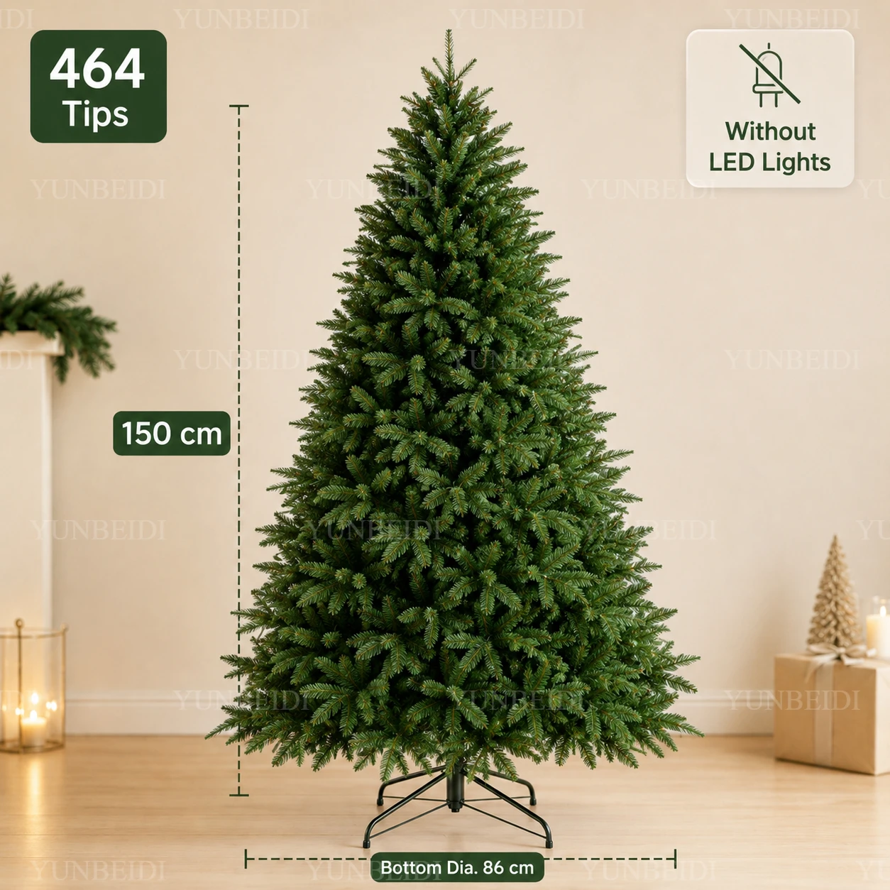 Künstlicher Weihnachtsbaum Aus Pe+Pvc Mit Led-Lichtern, Grün, Großer Weihnachtsbaum 120 Cm Bis 270 Cm, Familien-Weihnachtsdekorationen Künstlicher Weihnachtsbaum Aus Pe+Pvc Mit Led-Lichtern, Grün, Großer Weihnachtsbaum 120 Cm Bis 270 Cm, Familien-Weihnachtsdekorationen – Bild 2