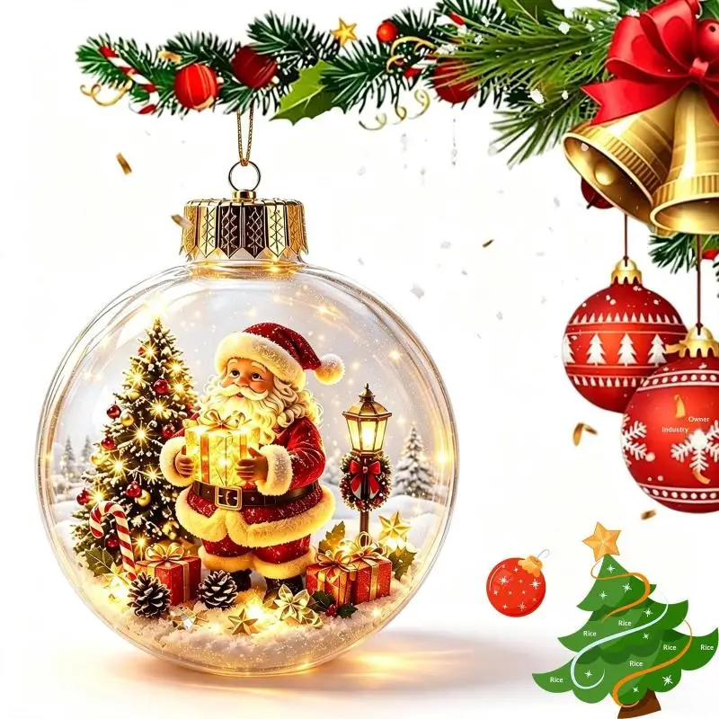 Heißer Verkauf: Warmes, Leuchtendes Led-Mini-Diorama-Weihnachtsornament Zum Aufhängen Für Die Dekoration Von Weihnachtsbäumen Heißer Verkauf: Warmes, Leuchtendes Led-Mini-Diorama-Weihnachtsornament Zum Aufhängen Für Die Dekoration Von Weihnachtsbäumen - Image 3