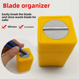 Sicherheitsmesser-Entsorgungsbox mit integriertem Leistungsschalter – sichere Aufbewahrung und Recycling für Allzweck- und Bastelmesser, kompaktes 1,3-Zoll-Design