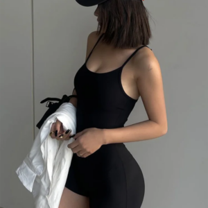 Solid Backless Tank Bodysuit Sexy Hot Camisole Top Jumpsuit Women's Bodycon Summer Black Sleeveless Slim Rompers Y2k Clothing