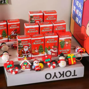 1 Stück Weihnachts-Blindbox-Schlüsselanhänger, zufälliger Stil Weihnachtsanhänger Schlüsselring, kleines Feiertagsgeschenk, Partypreis für Männer und Frauen