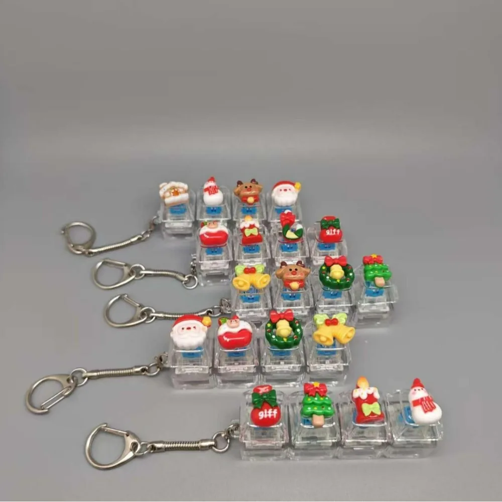 1/4Keys Weihnachts-Tastatur-Schlüsselanhänger, Leuchtender Mini-Stressabbau-Sensoranhänger, Cartoon-Weihnachtsmann-Weihnachtsbaum-Schlüsselring 1/4Keys Weihnachts-Tastatur-Schlüsselanhänger, Leuchtender Mini-Stressabbau-Sensoranhänger, Cartoon-Weihnachtsmann-Weihnachtsbaum-Schlüsselring - Image 3