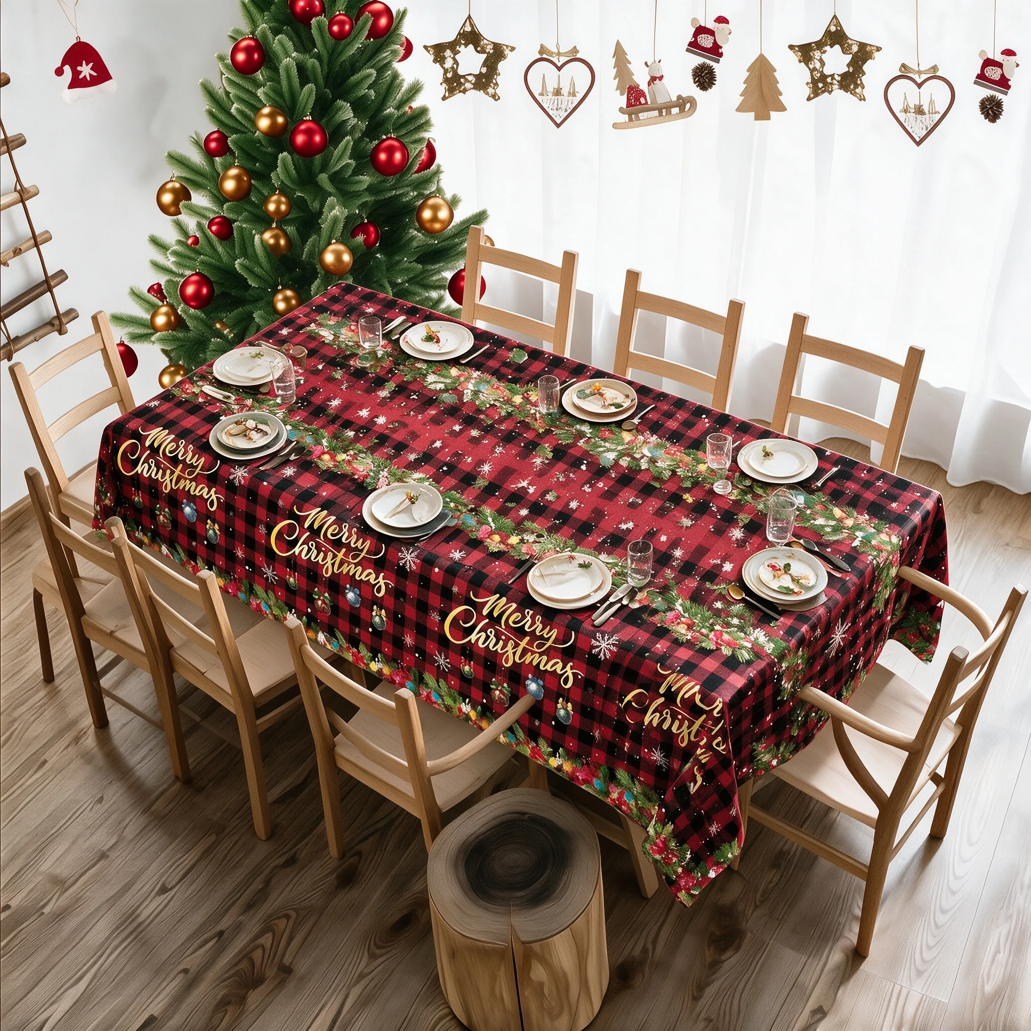 2027 Weihnachts-Karo-Tischdecke Im Candy-Stil, Einweg-Tischdecke Für Weihnachtsessen, 2D-Flach-Tischdecke, Weihnachtsfeier-Dekoration, Neujahr 2027 Weihnachts-Karo-Tischdecke Im Candy-Stil, Einweg-Tischdecke Für Weihnachtsessen, 2D-Flach-Tischdecke, Weihnachtsfeier-Dekoration, Neujahr