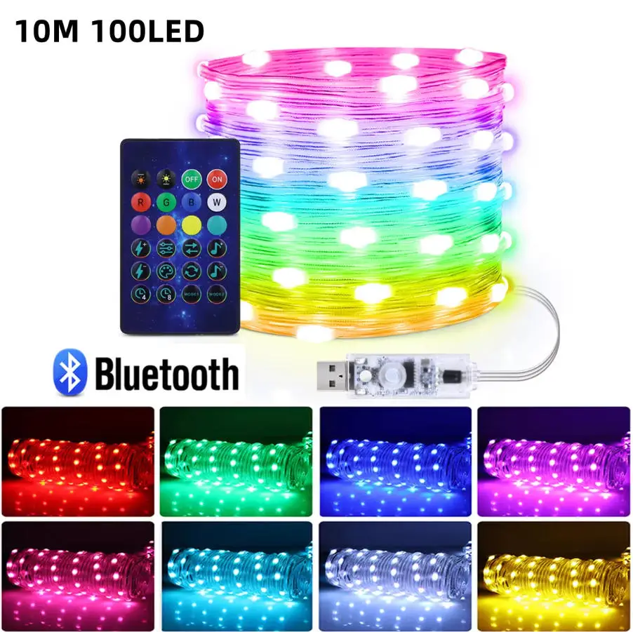 Rgb Leder-Led-Lichterkette 10M 40M Smart Bluetooth Musik-Lichterkette Ip65 Feiertagsdekoration Rgb Leder-Led-Lichterkette 10M 40M Smart Bluetooth Musik-Lichterkette Ip65 Feiertagsdekoration - Image 5