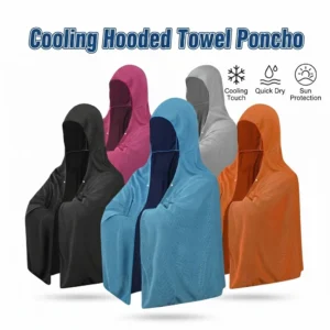 Kühlender Kapuzenhandtuch-Poncho mit UV-Schutz Sonnenschutz für Schwimmen, Strand, Pool, Outdoor-Sport, Schweißabsorbierendes Handtuch