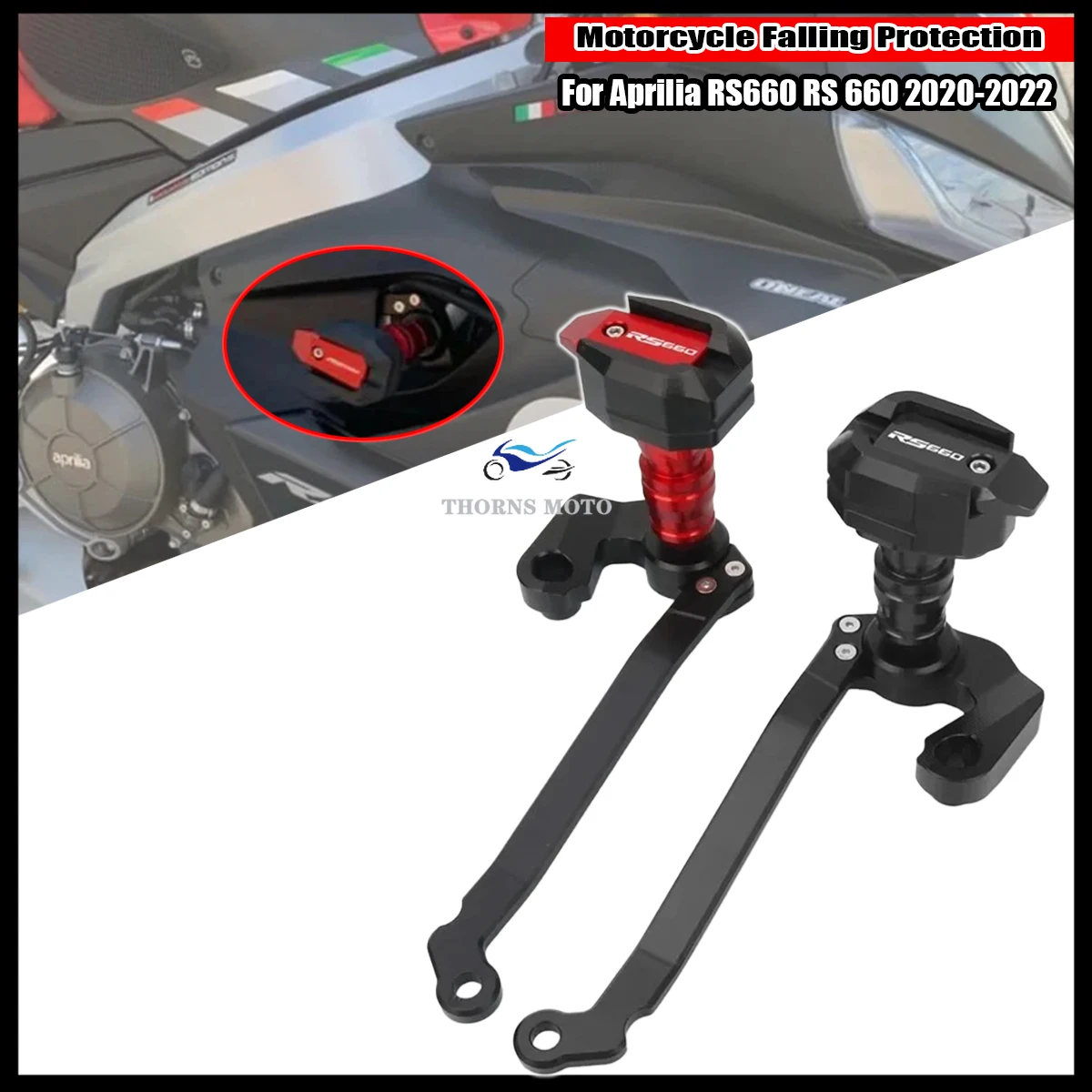Motorrad-Rahmenschieber, Sturzschutz Für Aprilia Rs660 Rs 660 (2020–2023) – Absturzsicherungspolster Motorrad-Rahmenschieber, Sturzschutz Für Aprilia Rs660 Rs 660 (2020–2023) – Absturzsicherungspolster