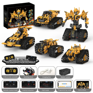 5-in-1 RC Offroad-Fahrzeug Transformierender Roboter Baukasten Rennwagen-Spielzeug für Jungen Kreatives Geburtstagsgeschenk