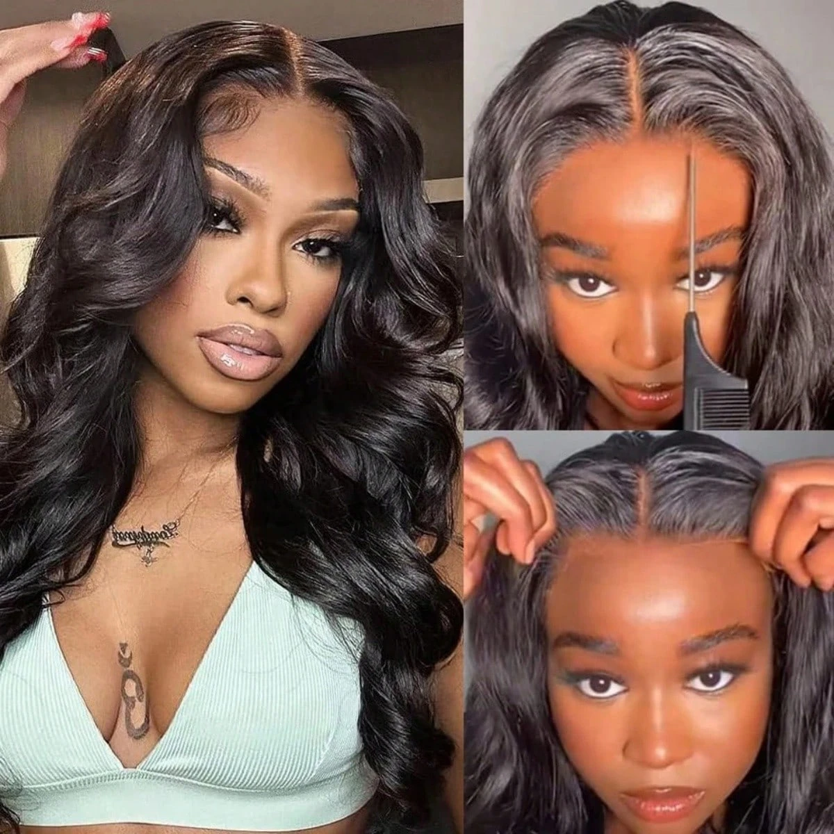 Wear And Go Glueless Wigs Human Hair Hd Body Wave Lace Closure Wigs Human Hair For Women 5X5 Glueless Wear To Go Natural Black Wear And Go Glueless Wigs Human Hair Hd Body Wave Lace Closure Wigs Human Hair For Women 5X5 Glueless Wear To Go Natural Black - Image 2