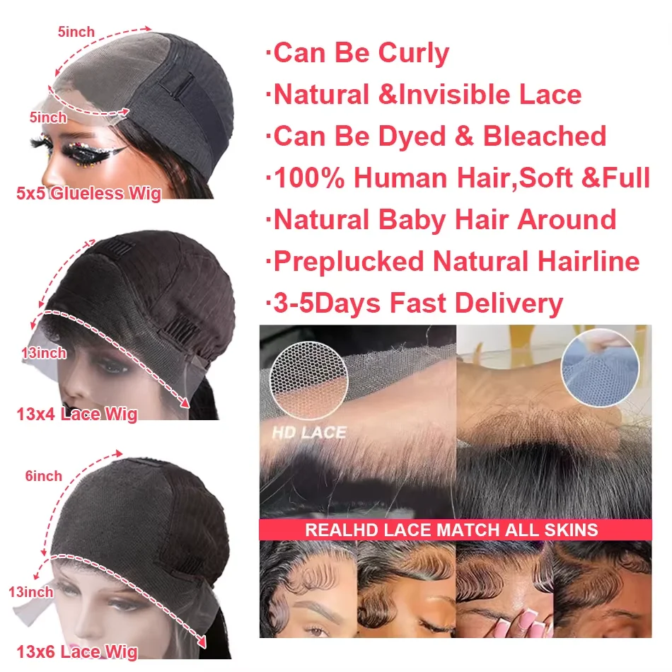 300 Density 30 36 Inch Body Wave Lace Frontal Human Hair Wigs 13X6 13X4 Remy Transparent 5X5 Glueless Wig Lace Front Wig 300 Density 30 36 Inch Body Wave Lace Frontal Human Hair Wigs 13X6 13X4 Remy Transparent 5X5 Glueless Wig Lace Front Wig - Image 6