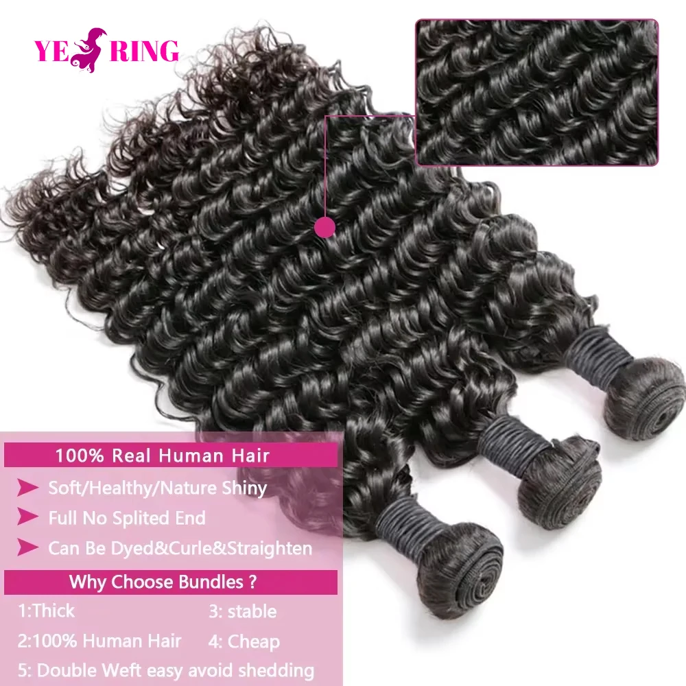 Deep Wave Human Hair Bundles 12A Brazlian Wearing Virgin Curly Raw Hair Extensions Bundles 100% Human Hair 2-5 Days Delivery Deep Wave Human Hair Bundles 12A Brazlian Wearing Virgin Curly Raw Hair Extensions Bundles 100% Human Hair 2-5 Days Delivery - Image 5