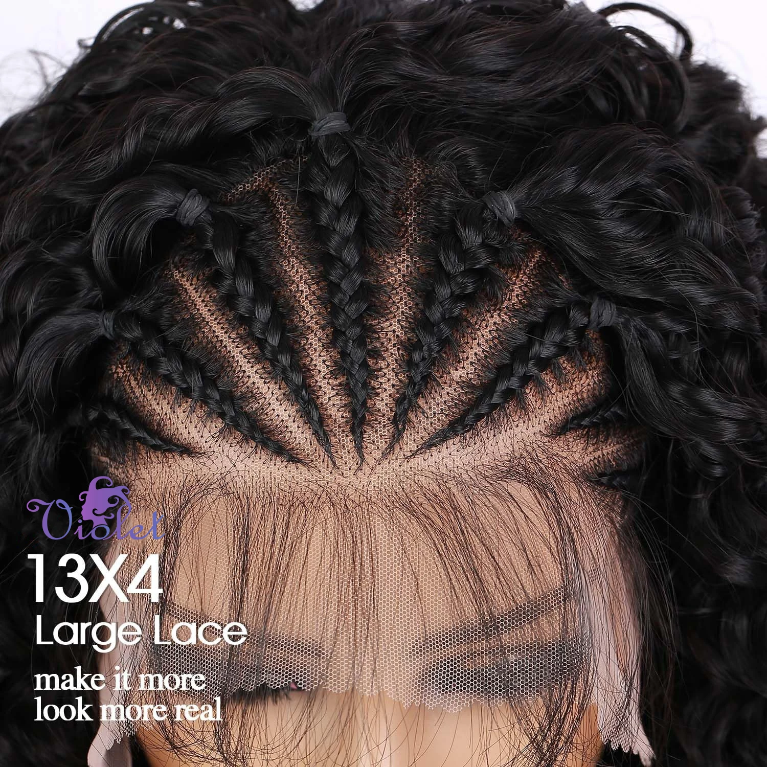 Geflochtene Bob-Perücke aus Echthaar, 13×4 Full Lace, Box Braids – Bild 4