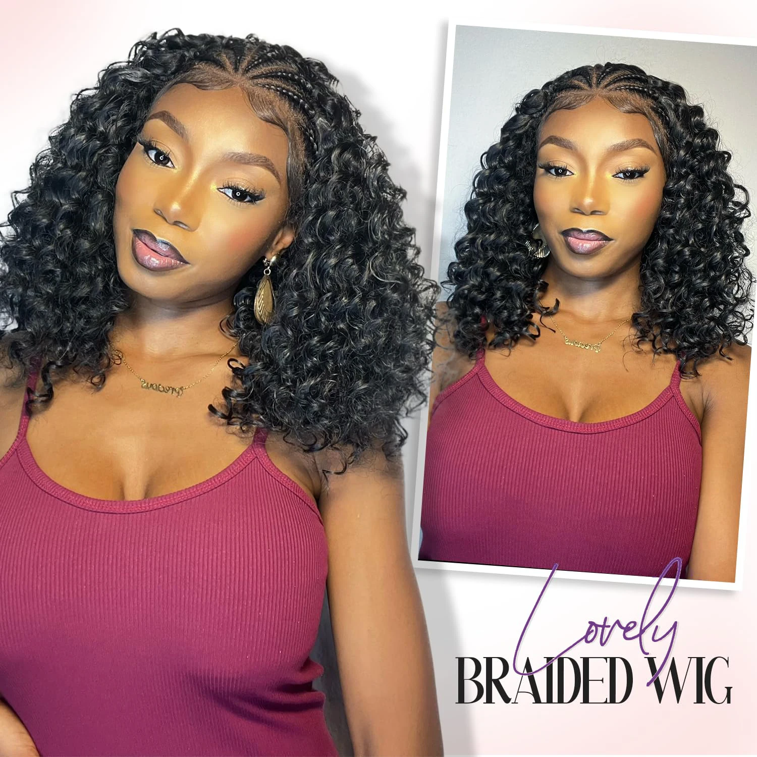 Geflochtene Bob-Perücke aus Echthaar, 13×4 Full Lace, Box Braids – Bild 5