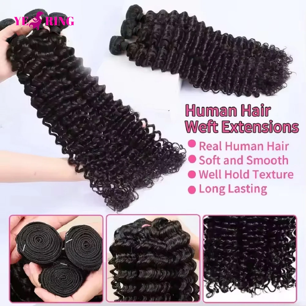 Deep Wave Human Hair Bundles 12A Brazlian Wearing Virgin Curly Raw Hair Extensions Bundles 100% Human Hair 2-5 Days Delivery Deep Wave Human Hair Bundles 12A Brazlian Wearing Virgin Curly Raw Hair Extensions Bundles 100% Human Hair 2-5 Days Delivery - Image 4