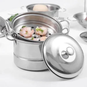 Modische Edelstahl Mini vorgeben Topf Kinder spielen Haus Küche Kochen Essen Küche Kochen Dampf topf