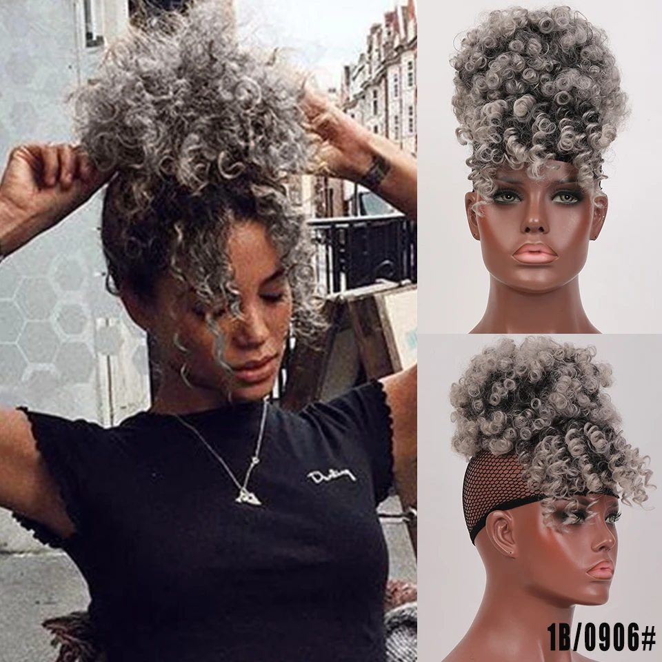 Lupu Synthetisches Kunst Haar Brötchen Haarteil Haar Afro Chignon Haar Gummis Mit Pony Kordel Zug Pferdes Chwanz Für Schwarze Frauen Lupu Synthetisches Kunst Haar Brötchen Haarteil Haar Afro Chignon Haar Gummis Mit Pony Kordel Zug Pferdes Chwanz Für Schwarze Frauen - Image 11