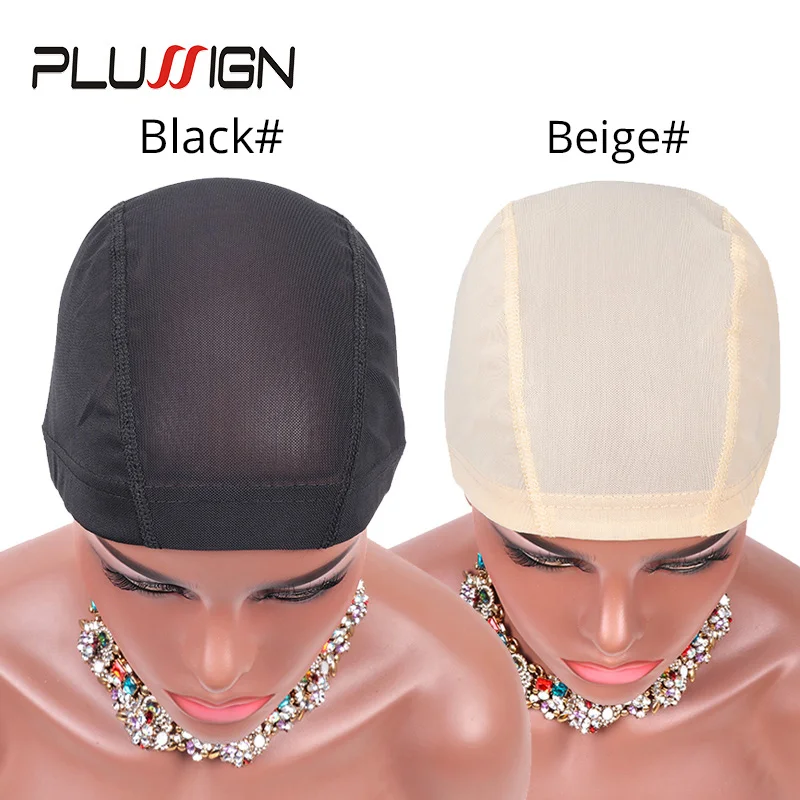 Plussign 6 Pcs/Lot Breathable Mesh Dome Caps For Wigs Making Glueless Spandex Wig Cap Hair Weaveing Net With Elastic Wig Bands Plussign 6 Pcs/Lot Breathable Mesh Dome Caps For Wigs Making Glueless Spandex Wig Cap Hair Weaveing Net With Elastic Wig Bands