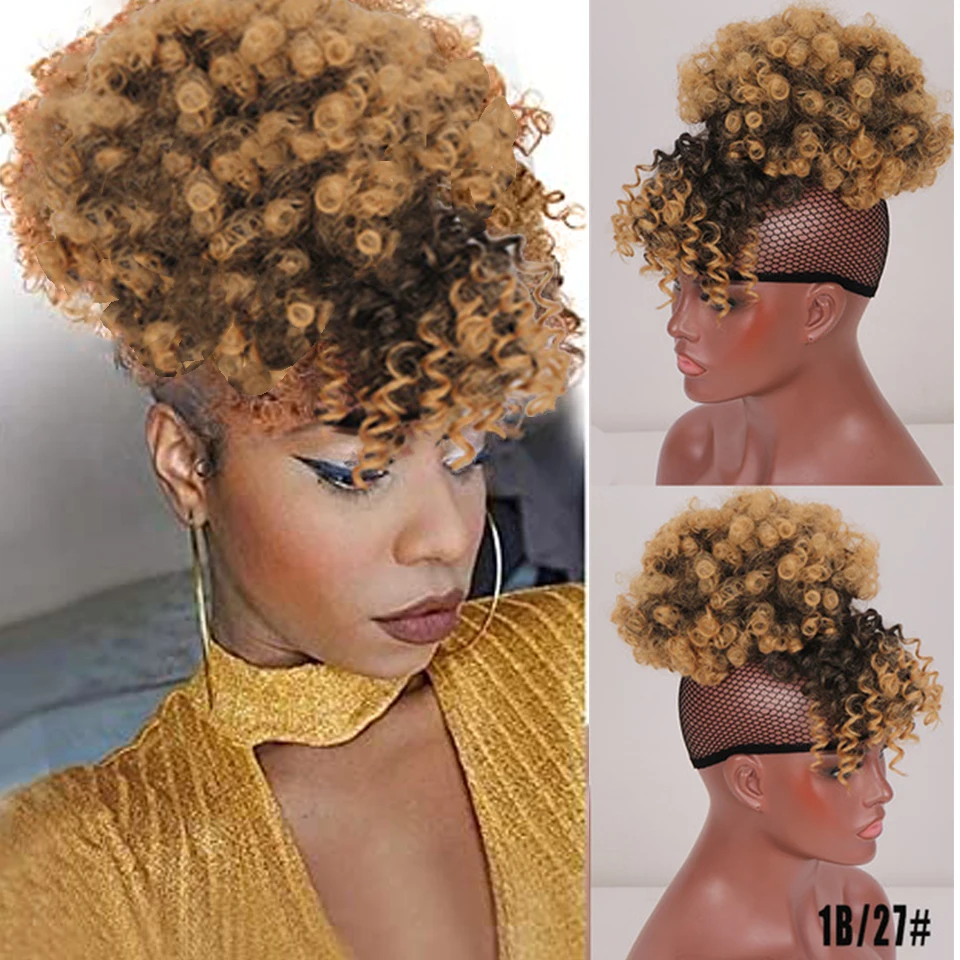Lupu Synthetisches Kunst Haar Brötchen Haarteil Haar Afro Chignon Haar Gummis Mit Pony Kordel Zug Pferdes Chwanz Für Schwarze Frauen Lupu Synthetisches Kunst Haar Brötchen Haarteil Haar Afro Chignon Haar Gummis Mit Pony Kordel Zug Pferdes Chwanz Für Schwarze Frauen - Image 10