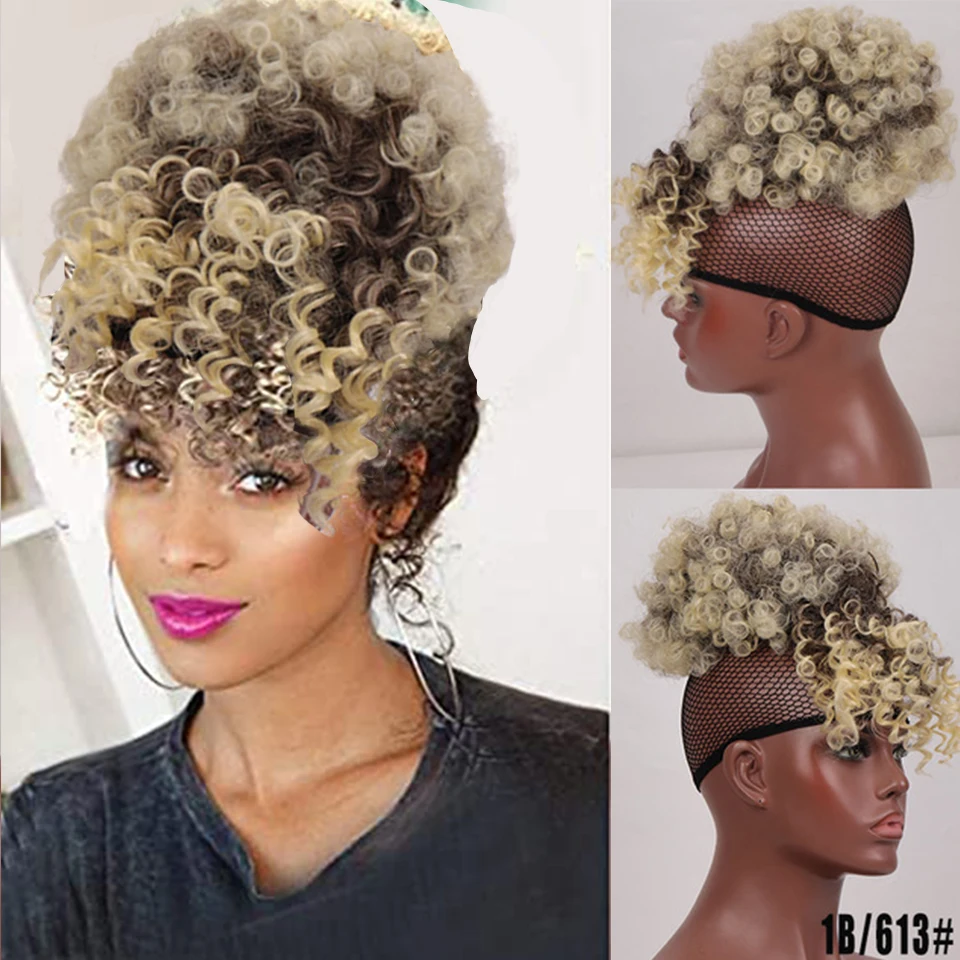 Lupu Synthetisches Kunst Haar Brötchen Haarteil Haar Afro Chignon Haar Gummis Mit Pony Kordel Zug Pferdes Chwanz Für Schwarze Frauen Lupu Synthetisches Kunst Haar Brötchen Haarteil Haar Afro Chignon Haar Gummis Mit Pony Kordel Zug Pferdes Chwanz Für Schwarze Frauen - Image 9