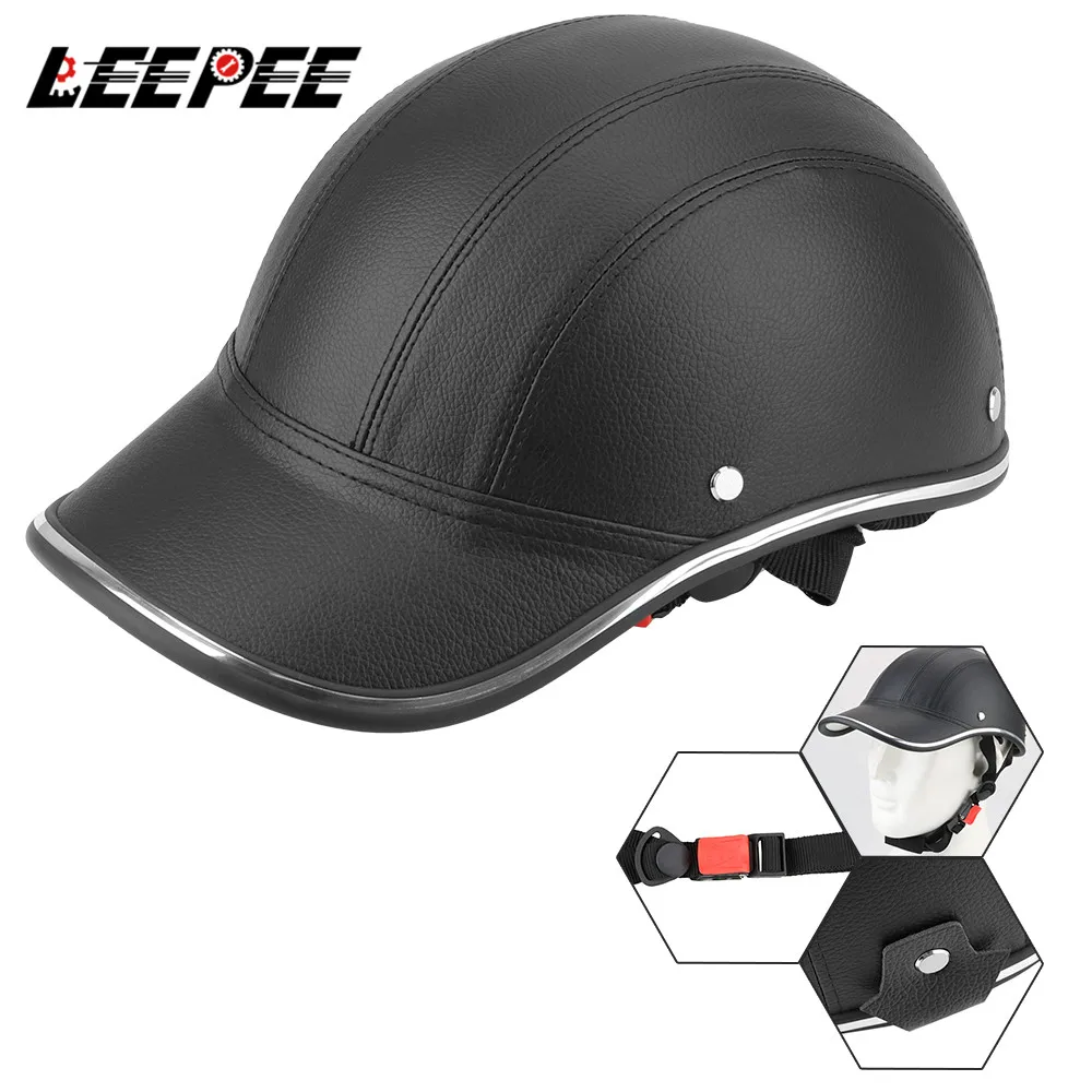 Leepee Für Cafe Racer Chopper Roller Sicherheit Schutzhelm Half Face Vintage Sommer Kappe Motorrad Halb Helm Baseball Kappe Stil Leepee Für Cafe Racer Chopper Roller Sicherheit Schutzhelm Half Face Vintage Sommer Kappe Motorrad Halb Helm Baseball Kappe Stil