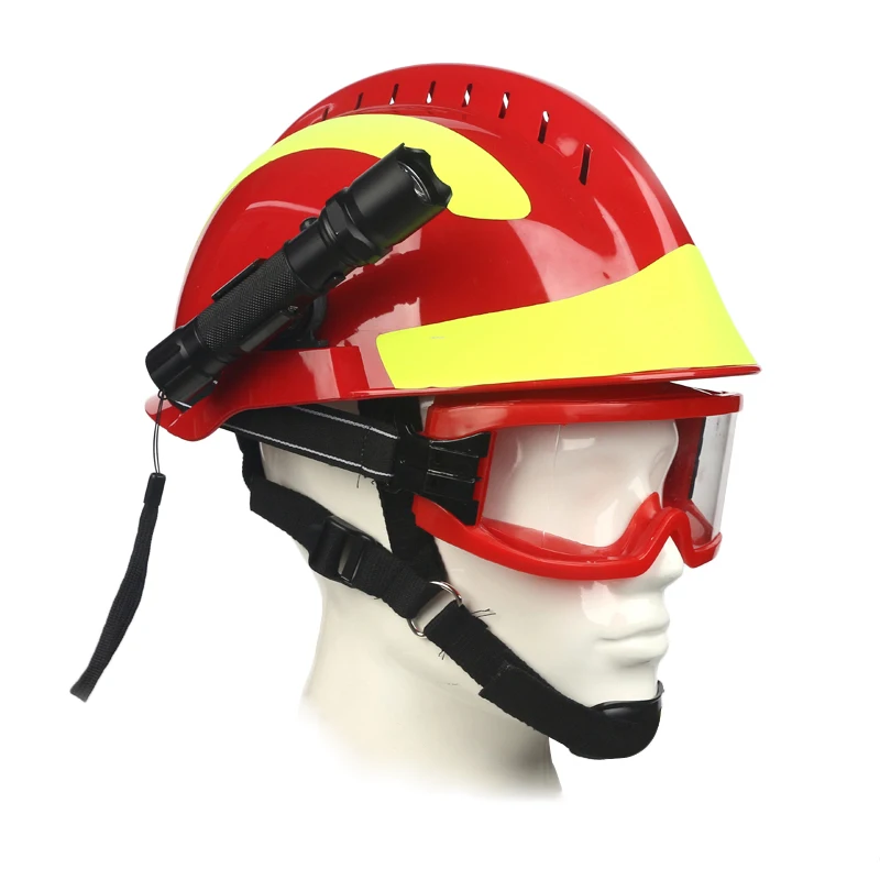 Sicherheits-Rettungshelm, Feuerwehrmann-Schutzbrille, Schutzhelme, Brandschutz am Arbeitsplatz, Schutzhelm mit Stirnlampe und Schutzbrille